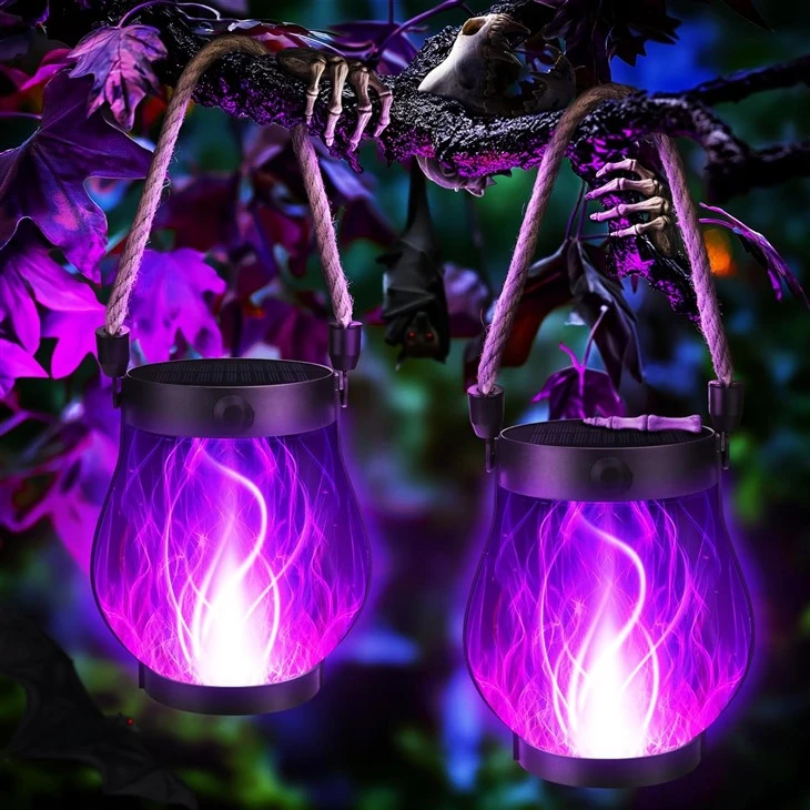 Led Solar Flame Light Hanging Outdoor Waterproof Solar & USB Charging Mode