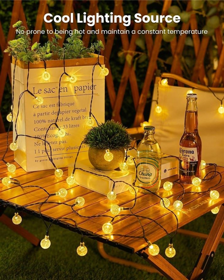 39Ft 100 LED Solar String Lights Outdoor Waterproof